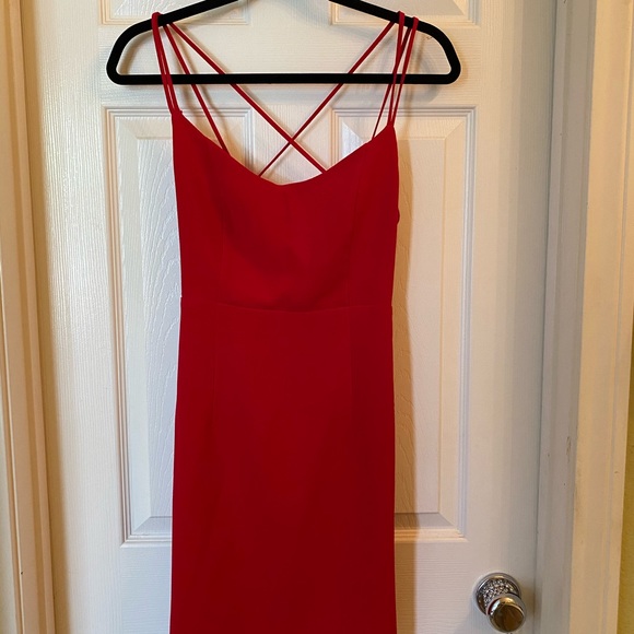 red strappy mini dress